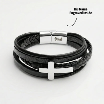 Grandson Guardian Cross Bracelet